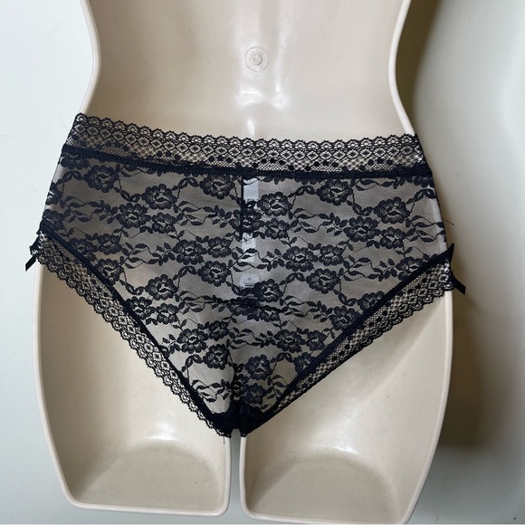 New Adore Me black floral lace hipster panties sz S - Picture 3 of 6